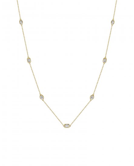 EMERALD CUT OVAL DIAMOND BY THE YARD NECKLACE (TN954)