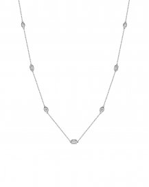 EMERALD CUT OVAL DIAMOND BY THE YARD NECKLACE (TN954)