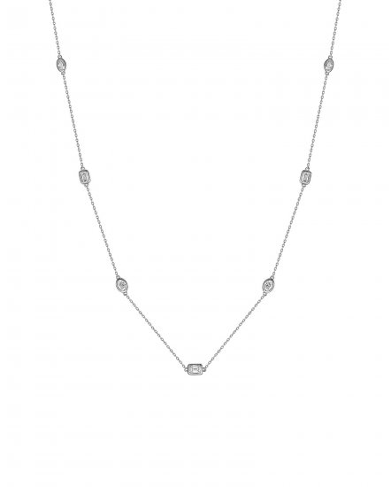 EMERALD CUT OVAL DIAMOND BY THE YARD NECKLACE (TN954)