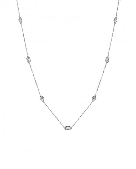 EMERALD CUT OVAL DIAMOND BY THE YARD NECKLACE (TN954)