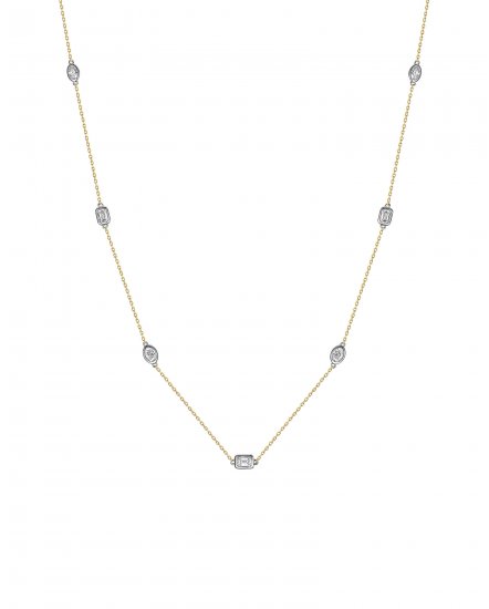 EMERALD CUT OVAL DIAMOND BY THE YARD NECKLACE (TN954)