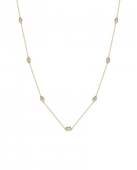 EMERALD CUT OVAL DIAMOND BY THE YARD NECKLACE (TN954)