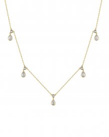 PEAR DIAMOND DANGLE NECKLACE (TN967)