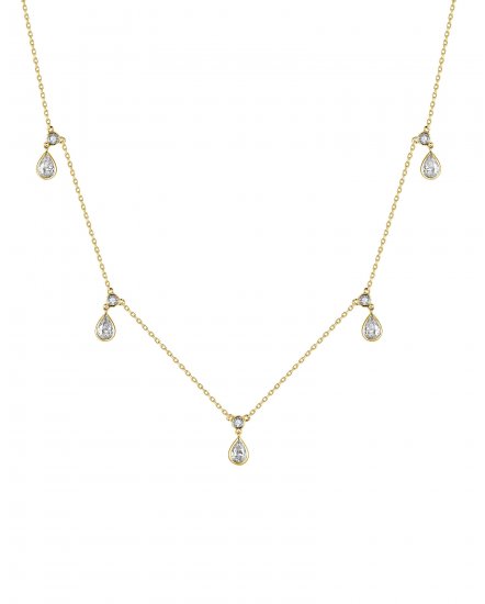 PEAR DIAMOND DANGLE NECKLACE (TN967)