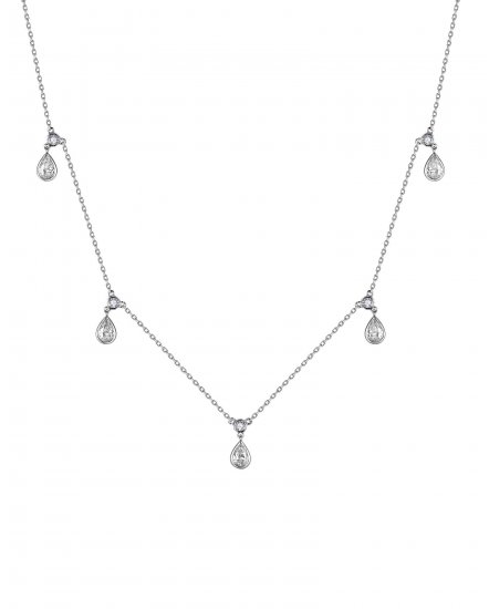 PEAR DIAMOND DANGLE NECKLACE (TN967)