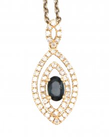 MARQUISE STYLE SAPPHIRE DIAMOND PENDANT (TP1142)