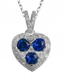 HEART SHAPE SAPPHIRE DIAMOND PENDANT (TP1148)