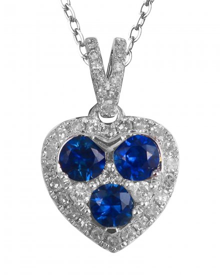 HEART SHAPE SAPPHIRE DIAMOND PENDANT (TP1148)