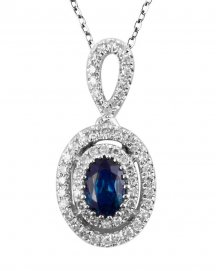 OVAL COLORED STONE DIAMOND PENDANT (TP1150)