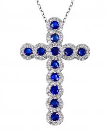 CROSS SAPPHIRE DIAMOND PENDANT (TP1210)