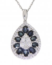 PEAR STYLE SAPPHIRE DIAMOND PENDANT (TP1240)