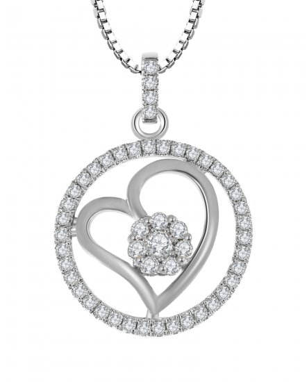 ROUND STYLE HEART DIAMOND PENDANT (TP1317)