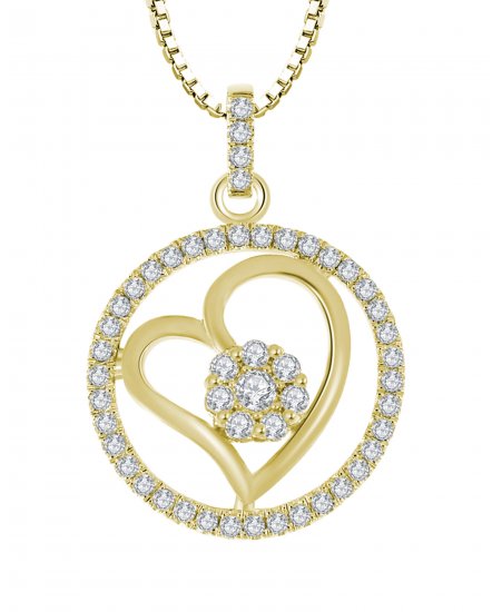 ROUND STYLE HEART DIAMOND PENDANT (TP1317)