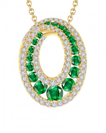 OVAL STYLE EMERALD DIAMOND PENDANT (TP1335)