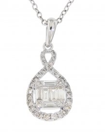 PEAR STYLE BAGUETTE DIAMOND PENDANT (TP1465)