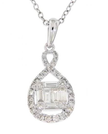 PEAR STYLE BAGUETTE DIAMOND PENDANT (TP1465)