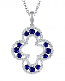 CLOVER STYLE SAPPHIRE DIAMOND PENDANT (TP1499)