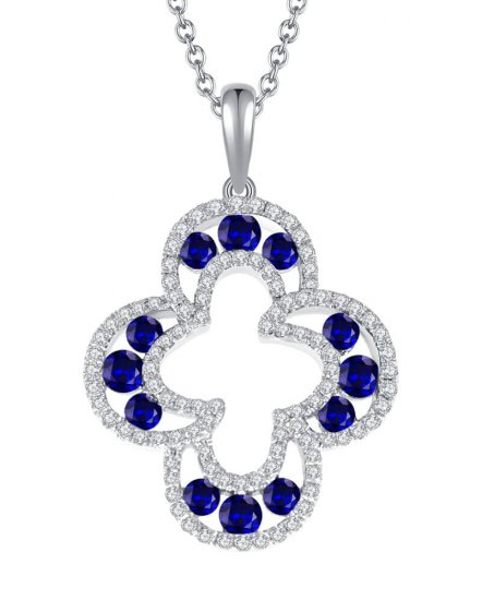 CLOVER STYLE SAPPHIRE DIAMOND PENDANT (TP1499)