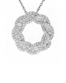 CRISS CROSS  ROUND DIAMOND PENDANT (TP1503)