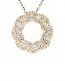 CRISS CROSS  ROUND DIAMOND PENDANT (TP1503)