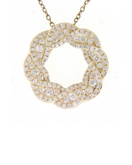 CRISS CROSS  ROUND DIAMOND PENDANT (TP1503)