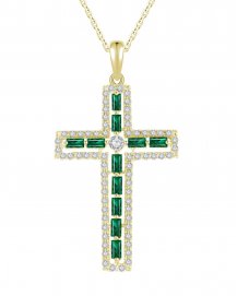 CROSS EMERALD DIAMOND PENDANT (TP1527)