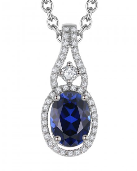 OVAL COLORED STONE DIAMOND PENDANT (TP1561)