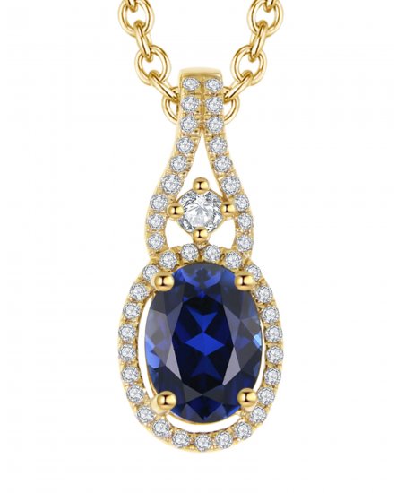 OVAL COLORED STONE DIAMOND PENDANT (TP1561)