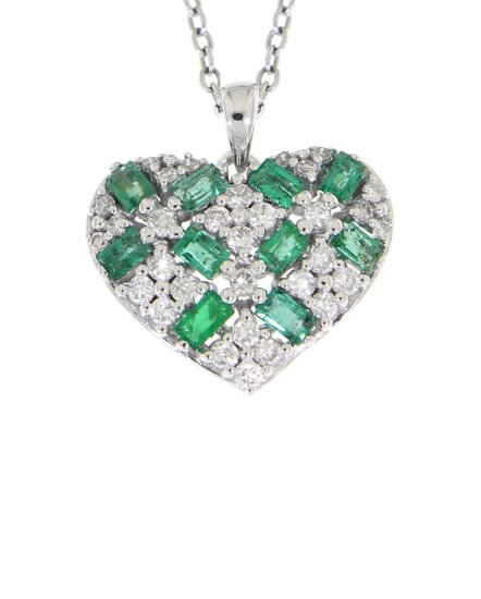 HEART COLORED STONE DIAMOND PENDANT (TP1569)