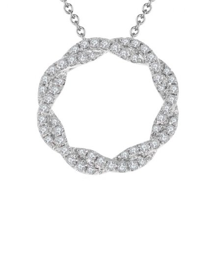 CRISS CROSS ROUND DIAMOND PENDANT (TP1579)