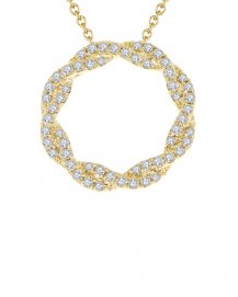 CRISS CROSS ROUND DIAMOND PENDANT (TP1579)