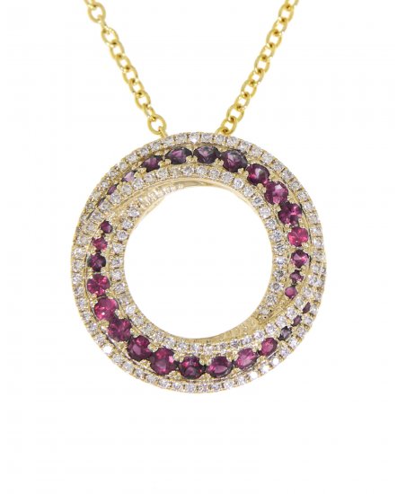 ROUND EMERALD DIAMOND PENDANT (TP1602)