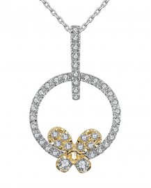 BUTTERFLY STYLE ROUND DIAMOND PENDANT (TP1614)
