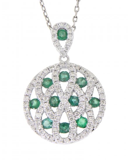 ROUND EMERALD DIAMOND PENDANT (TP1647)