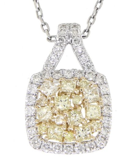 SQUARE MULTI TONE DIAMOND PENDANT (TP1652)