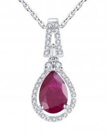 PEAR RUBY DIAMOND PENDANT (TP1720)