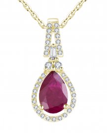 PEAR RUBY DIAMOND PENDANT (TP1720)