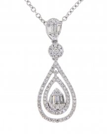 PEAR STYLE BAGUETTE DIAMOND PENDANT (TP1721)