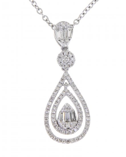 PEAR STYLE BAGUETTE DIAMOND PENDANT (TP1721)