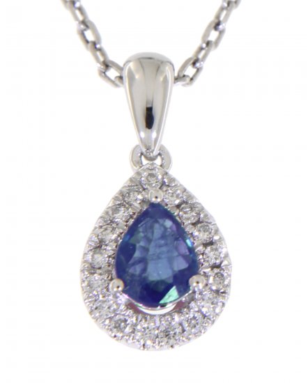 PEAR COLORED STONE DIAMOND PENDANT (TP1723)