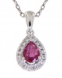 PEAR COLORED STONE DIAMOND PENDANT (TP1723)