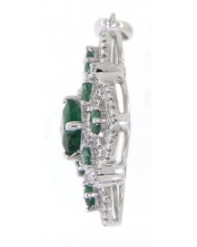 FLORAL STYLE EMERALD DIAMOND PENDANT (TP1726)