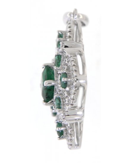 FLORAL STYLE EMERALD DIAMOND PENDANT (TP1726)