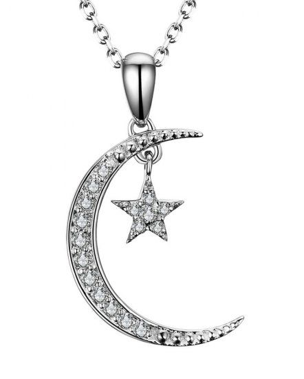 CRESCENT MOON STAR DIAMOND PENDANT  (TP1774)