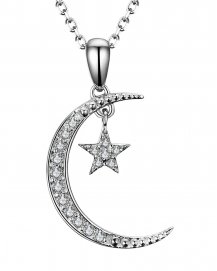 CRESCENT MOON STAR DIAMOND PENDANT  (TP1774)