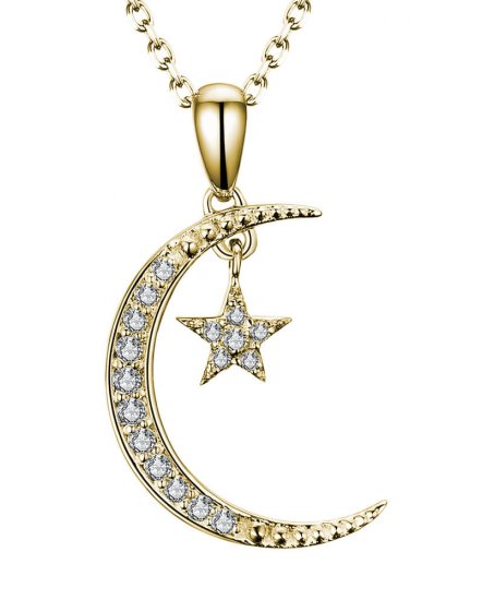 CRESCENT MOON STAR DIAMOND PENDANT  (TP1774)