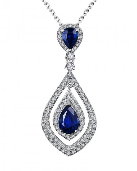 MARQUISE STYLE COLORED STONE DIAMOND PENDANT (TP1779)