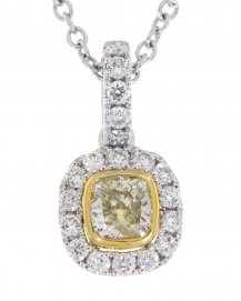  MULTI TONE CUSHION DIAMOND PENDANT (TP1782)