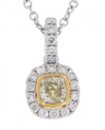  MULTI TONE CUSHION DIAMOND PENDANT (TP1782)