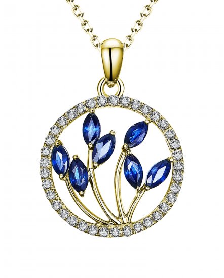 ROUND SAPPHIRE DIAMOND PENDANT (TP1791)